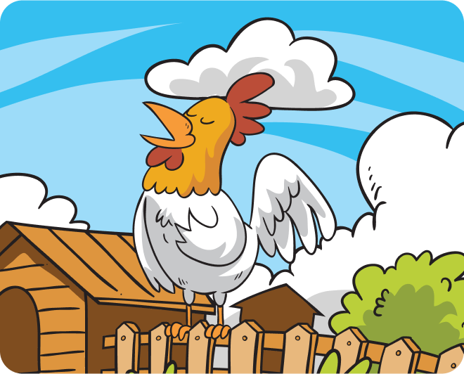 Traffic academy training scene with chickens learning
